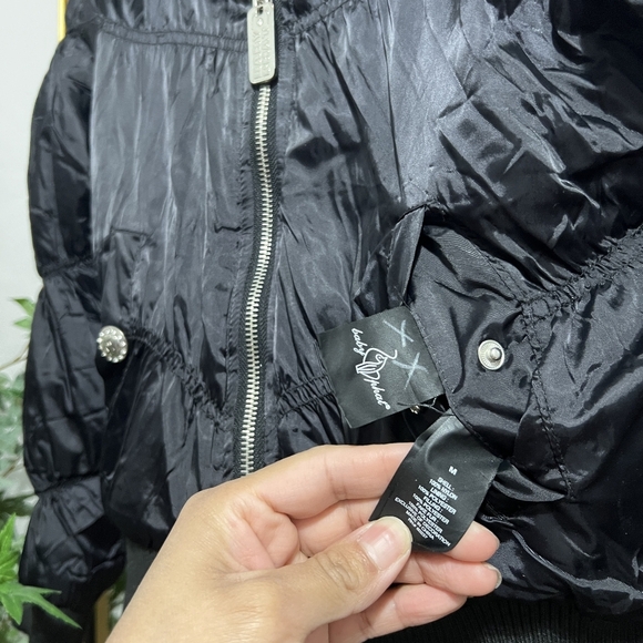 RARE Baby Phat Y2K Reversible Faux Fur Full Zip Puffer Bomber Jacket Medium - Picture 7 of 7